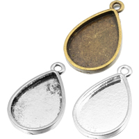 Zinc Alloy Pendant Cabochon Setting, Teardrop, plated Approx 2.63mm, Inner Approx 