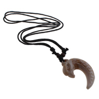 Resin Necklace, with Waxed Cotton Cord, Animal, imitation ox bone & Approx 20 Inch 