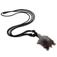 Resin Necklace, with Waxed Cotton Cord, Turtle, imitation ox bone & Approx 20 Inch 