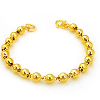 Brass Bracelets, real gold plated, 5mm Inch 