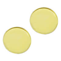 Brass Cabochon Settings, Flat Round, plated Inner Approx 
