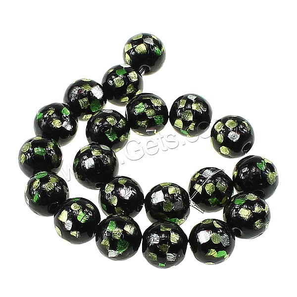 Silver Foil Lampwork Beads, Round, different size for choice, more colors for choice, Sold By Strand