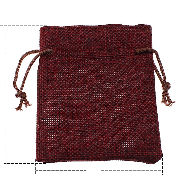 Linen Jewelry Pouches Bags, with Nylon Cord, Rectangle, different size for choice, more colors for choice, Sold By PC