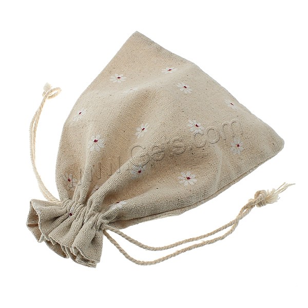 Linen Jewelry Pouches Bags, Rectangle, different size for choice & with flower pattern, more colors for choice, Sold By PC