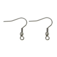 Stainless Steel Hook Earwire, 316 Stainless Steel, with loop, original color, 20mm Approx 2mm 