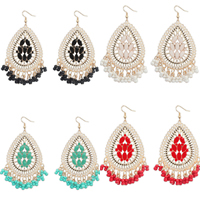 Fashion Statement Earring, Zinc Alloy, with Acrylic, Teardrop, gold color plated 