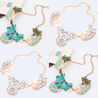 Fashion Statement Necklace, Zinc Alloy, with Crystal & Resin, with 1.5Inch extender chain, gold color plated, twist oval chain & faceted & with rhinestone 53mm Approx 17.7 Inch 