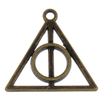 Zink Legierung Schmuck Anhänger, Zinklegierung, Harry Potter Heiligtümer des Todes Symbol, plattiert, keine, frei von Nickel, Blei & Kadmium, 22x21x2.5mm, Bohrung:ca. 1mm, 200PCs/Tasche, verkauft von Tasche