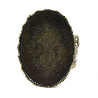 真鍮ベゼル ベースのリング, 銅, 卵形, メッキ, 調節の可能性がある, 無色 穴:約 17mm, 内径:約 サイズ:7, 1000パソコン/バッグ, 売り手 バッグ