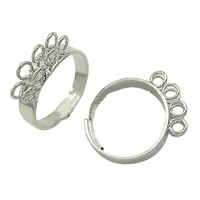 Латунная основа с петлями для кольца, Латунь, Другое покрытие, регулируемый отверстие:Приблизительно 2mm, размер:7, продается PC