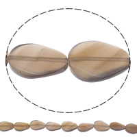 Natürliche graue Achat Perlen, Grauer Achat, oval, Grade A, 30x20x5-6mm, Bohrung:ca. 2mm, Länge:16 ZollInch, ca. 13PCs/Strang, verkauft von Strang