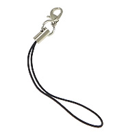 Fashion Mobile Phone Lanyard, Zinc Alloy, with Waxed Cotton Cord, platinum color plated, 83mm 0.8mm 
