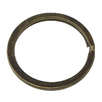 Eisen Schlüssel Split Ring, Kreisring, antike Bronzefarbe plattiert, 30x30x3mm, verkauft von PC