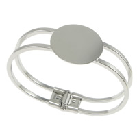 Brass Bangle Setting, platinum color plated, 25mm, 2mm, Inner Approx Approx 7 Inch [