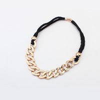 Ожерелье цинкового сплава , цинковый сплав, с Нейлоновый шнурок, плакирован золотом, Снаряженная цепь, 24mm, длина:Приблизительно 23.6 дюймовый, продается Strand