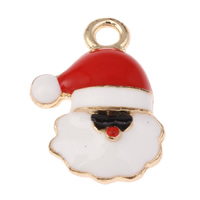Zinc Alloy Christmas Pendants, Santa Claus, gold color plated, Christmas jewelry & enamel, nickel, lead & cadmium free Approx 2mm 