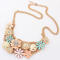 Fashion Statement Necklace, Zinc Alloy, with 1.5Inch extender chain, gold color plated, enamel & with rhinestone, 40mm Approx 19.6 Inch 