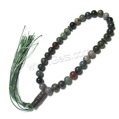 Muslim Tasbih, Indian Agate, with Nylon, natural & Islamic jewelry & different size for choice, 33PCs/Strand, Sold By Strand