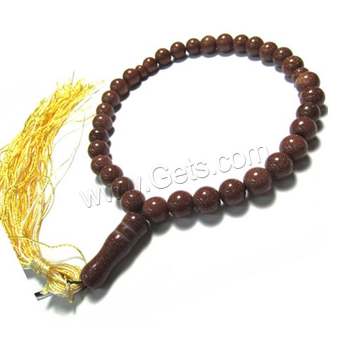 Muslim Tasbih, Goldstone, with Nylon Cord, synthetic, Islamic jewelry & different size for choice, 33PCs/Strand, Sold By Strand