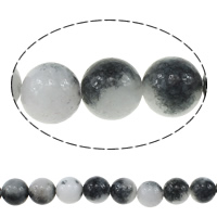 pierres précieuses en noir et blanc, Jaspe mexicain, Rond, 8mm Environ 1mm Environ 15 pouce, Environ Vendu par brin