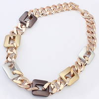Zinc Alloy Necklace, with Copper Coated Plastic, rose gold color plated, twist oval chain, 33mm Approx 24.4 Inch 
