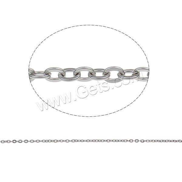 Stainless Steel Oval Chain, with plastic spool, different size for choice, original color, 10m/Spool, Sold By Spool
