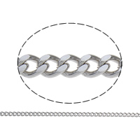 Stainless Steel Curb Chain, with plastic spool original color 