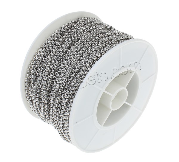 Stainless Steel Rolo Chain, with plastic spool, different size for choice, original color, 25m/Spool, Sold By Spool