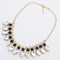Fashion Statement Necklace, Zinc Alloy, with Resin & Acrylic, with 1.5Inch extender chain, gold color plated, faceted & with rhinestone, 30mm Approx 17.7 Inch 