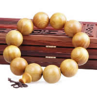 Handgelenk-Mala, goldene Sandelholz, mit elastischer Faden, buddhistischer Schmuck & verschiedene Größen vorhanden, verkauft von Strang