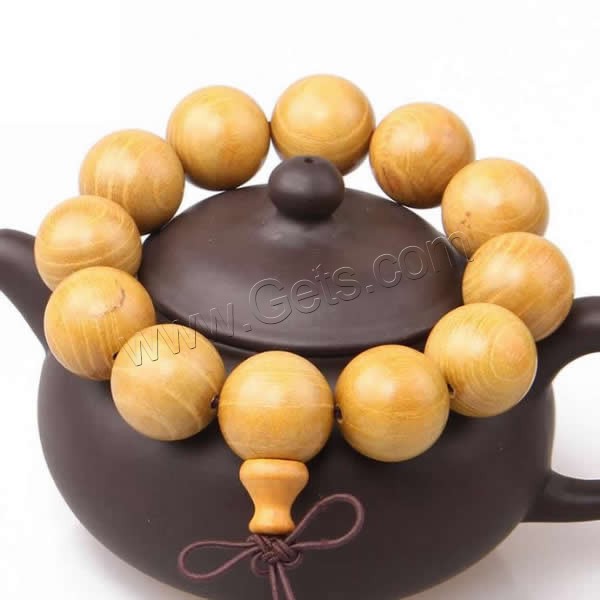 Wrist Mala, Golden Sandalwood, with Elastic Thread, Buddhist jewelry & different size for choice, Sold By Strand