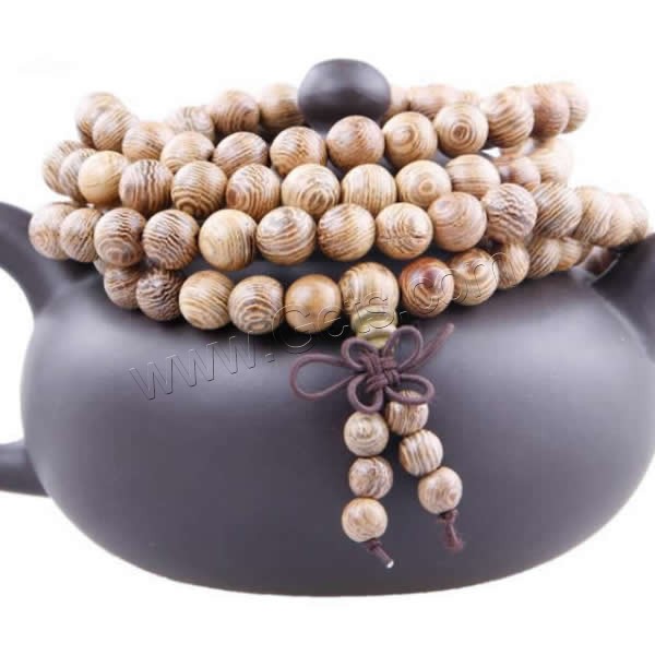 108 Perlen Mala, Huhn Wingwood, mit elastischer Faden, buddhistischer Schmuck & verschiedene Größen vorhanden & 4-Strang, 108PCs/Strang, verkauft von Strang