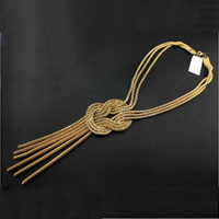 Collar de la aleación del cinc, aleación de zinc, chapado en color dorado, cadena de linterna & cadena de acoplamiento, 17mm, longitud:aproximado 15.7 Inch, Vendido por Sarta