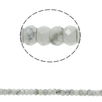 Natürlicher weißer Türkis Perle, Rondell, facettierte, 8x5mm, Bohrung:ca. 1.5mm, Länge:ca. 15.7 ZollInch, ca. 75PCs/Strang, verkauft von Strang