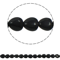 Natürliche schwarze Achat Perlen, Schwarzer Achat, Herz, 12x5mm, Bohrung:ca. 1.5mm, Länge:ca. 15.7 ZollInch, ca. 36PCs/Strang, verkauft von Strang