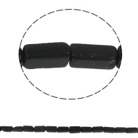 Natürliche schwarze Achat Perlen, Schwarzer Achat, Rechteck, 6x12x4mm, Bohrung:ca. 1.5mm, Länge:ca. 15.7 ZollInch, ca. 33PCs/Strang, verkauft von Strang