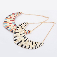 Fashion Statement Necklace, Zinc Alloy, with 1.5Inch extender chain, gold color plated, twist oval chain & enamel 50mm Approx 17.3 Inch 