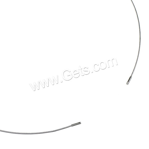 Нержавеющая сталь застежка резиновый шнур ожерелье, стальной провод, разный размер для выбора, длина:Приблизительно 17 дюймовый, продается PC