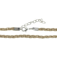 Waxed Necklace Cord, Waxed Cotton Cord, brass lobster clasp, with 1.5lnch extender chain, platinum color plated, braided & South Korea Imported Approx 18 Inch 