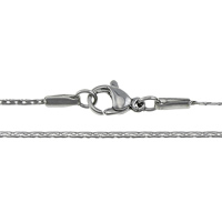316L Stainless Steel Necklace Chain, with lobster clasp & Boston chain, original color, cadmium free, 1mm Approx 18 Inch 