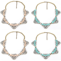 Fashion Statement Necklace, Zinc Alloy, with Crystal & Resin, with 1.5Inch extender chain, antique bronze color plated, twist oval chain & faceted & with rhinestone 50mm Approx 17.7 Inch 