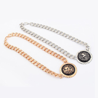 Enamel Zinc Alloy Necklace, Flat Round, plated, twist oval chain 40mm Approx 15.7 Inch 