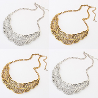 Zinc Alloy Necklace, with 1.5Inch extender chain, Leaf, plated, hollow 32mm Approx 17.7 Inch 