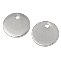 Stainless Steel Tag Charm, Flat Round, original color Approx 1mm 