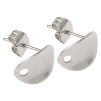 Stainless Steel Earring Stud Component, original color Approx 1mm 