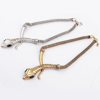 Zinc Alloy Necklace, with 1.5Inch extender chain, Snake, plated, lantern chain Approx 15.7 Inch 