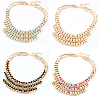 Fashion Statement Necklace, Zinc Alloy, with Resin, with 1.5Inch extender chain, rose gold color plated Approx 15.7 Inch 