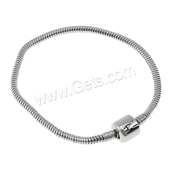 Пандора ожерелье цепь из нержавеющей стали, нержавеющая сталь, различной длины для выбора & змея цепи, оригинальный цвет, 10x10mm, 3mm, продается Strand