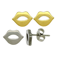 Stainless Steel Stud Earring, Lip, plated 