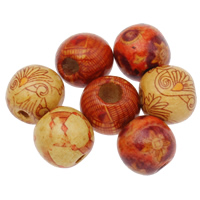 Printing Wood Beads, mixed Approx 4-5mm 